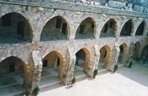 Khan Al-Afrang-Riwaq overlooking courtyard Khan Al-Afrang