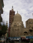 Khayer Bek minaret- minaret during reconstruction Khayer Bek minaret